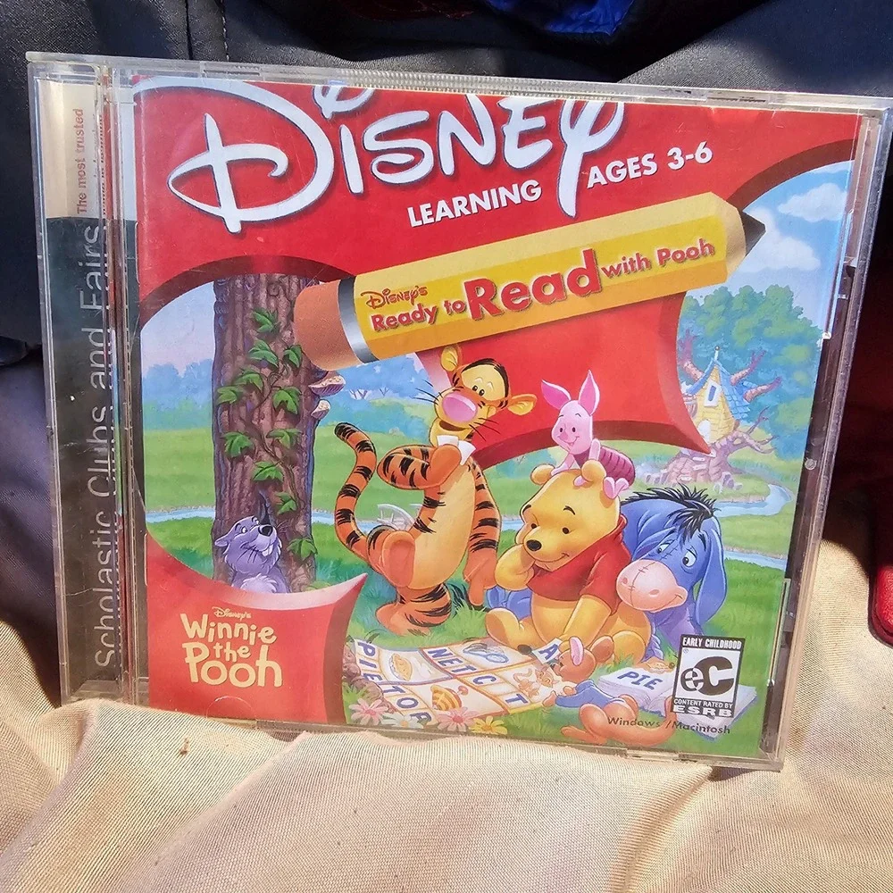 Disney Learning Ready to Read with Pooh PC CD-ROM Windows Mac Scholastic 1997
